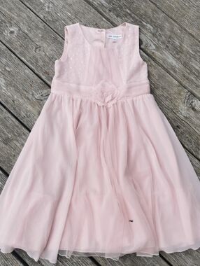 M&S Autograph Pastel Pink Tulle Girls Party Dress Sequin Flower. Size 5-6